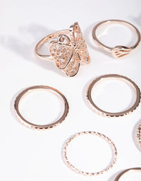 Rose Gold Filigree Butterfly Rings - link has visual effect only