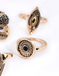 Antique Gold Snake 4-Pack Rings - link has visual effect only