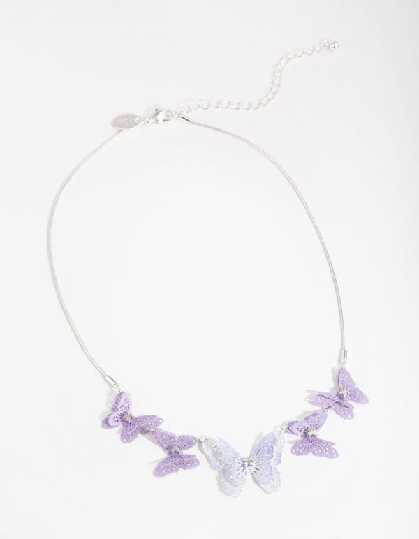Diamante Stamp Butterfly Necklace