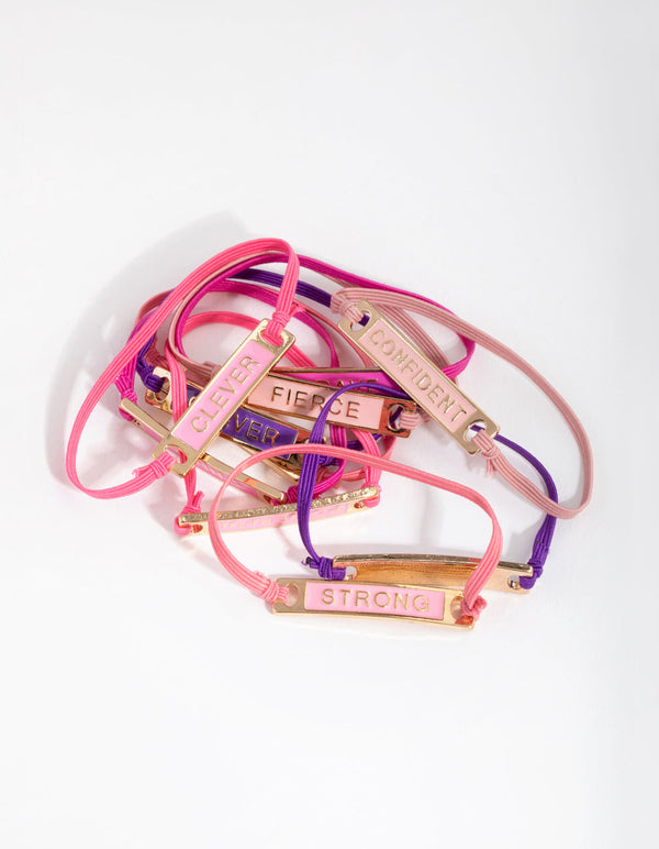 Kids Gold Enamel Mega Best Friend Bracelet 10-Pack