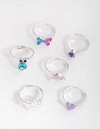 Kids Silver Fairy Tale 6-Pack Rings - link has visual effect only