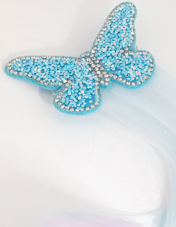 Kids Fabric Faux Hair Butterfly Clip