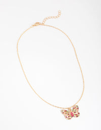 Gold Rainbow Diamante Butterfly Necklace - link has visual effect only