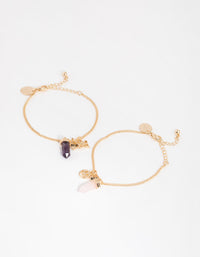 Kids Gold Shard Butterfly 2-Pack Bracelets - link has visual effect only