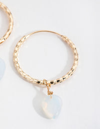 Gold Diamond-Cut Hoop Drop Earrings - link has visual effect only
