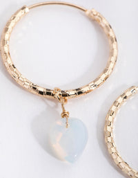 Gold Diamond-Cut Hoop Drop Earrings - link has visual effect only