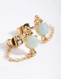 Gold Chain Drop Stud Earrings - link has visual effect only