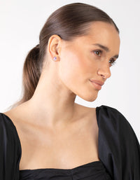 Silver Diamante Crown Stud Earrings - link has visual effect only