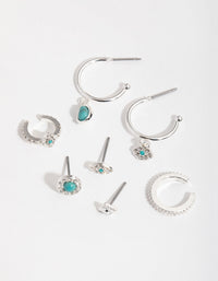 Silver Evil Eye Stack Pack Earring - link has visual effect only