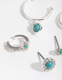 Silver Evil Eye Stack Pack Earring - link has visual effect only