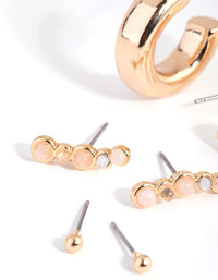 Gold Thick Hoop Stack Pack Earring - link has visual effect only