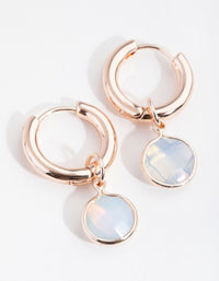 Rose Gold Facet Circle Huggie Earrings - link has visual effect only