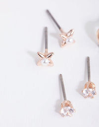 Rose Gold Cresent Moon Pearl Earrings - link has visual effect only