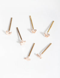 Rose Gold Mixed Micro Motif Earrings - link has visual effect only