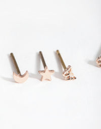 Rose Gold Mixed Micro Motif Earrings - link has visual effect only