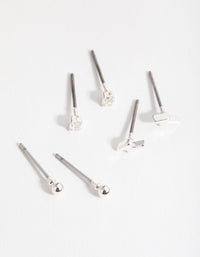 Silver Bolt and Diamante Earrings - link has visual effect only