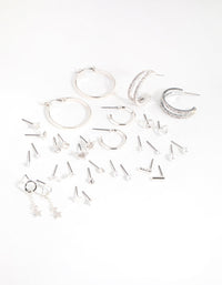 Silver Star Stud and Hoop 16-Pack Earring - link has visual effect only
