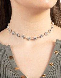 Silver Round Surrounded Choker Necklace - link has visual effect only