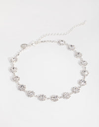 Silver Round Surrounded Choker Necklace - link has visual effect only