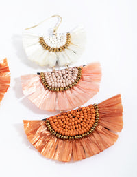 Antique Gold Raffia Fan Drop Earrings - link has visual effect only