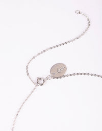 Rhodium Cubic Zirconia Cushion Cut Surrounded Necklace - link has visual effect only
