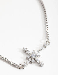 Rhodium Cubic Zirconia Decorated Cross Toggle Bracelet - link has visual effect only
