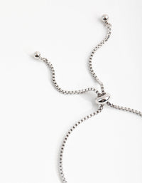 Rhodium Cubic Zirconia Decorated Cross Toggle Bracelet - link has visual effect only