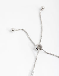 Rhodium Cubic Zirconia Square Halo Toggle Bracelet - link has visual effect only