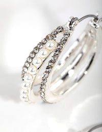 Silver Pearly Centre Hoop Earrings - link has visual effect only