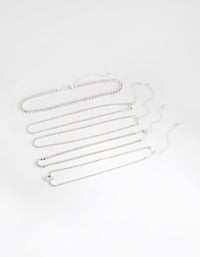 Silver Round and Pear 5-Pack Choker Necklace - link has visual effect only