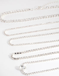 Silver Round and Pear 5-Pack Choker Necklace - link has visual effect only