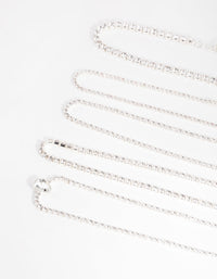 Silver Round and Pear 5-Pack Choker Necklace - link has visual effect only