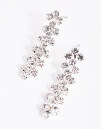 Silver Trio Diamante Earring and Necklace Set - link has visual effect only