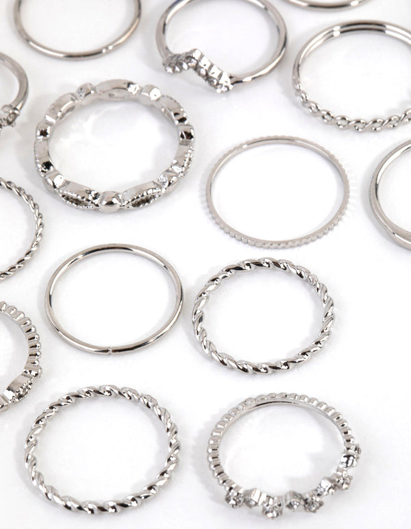 Zestaw pierścieni z rodem Royal Blue