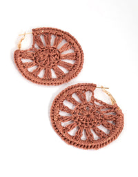 Gold Small Crochet Hoop Earrings - link has visual effect only