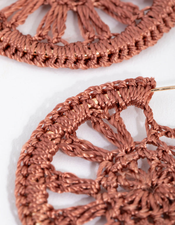 Gold Small Crochet Hoop Earrings