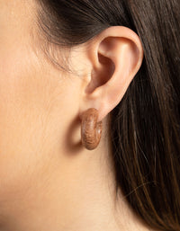 Small Wooden Hoop Earrings - link has visual effect only