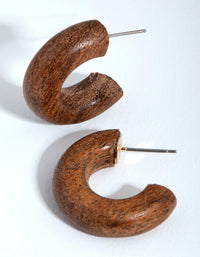 Small Wooden Hoop Earrings - link has visual effect only