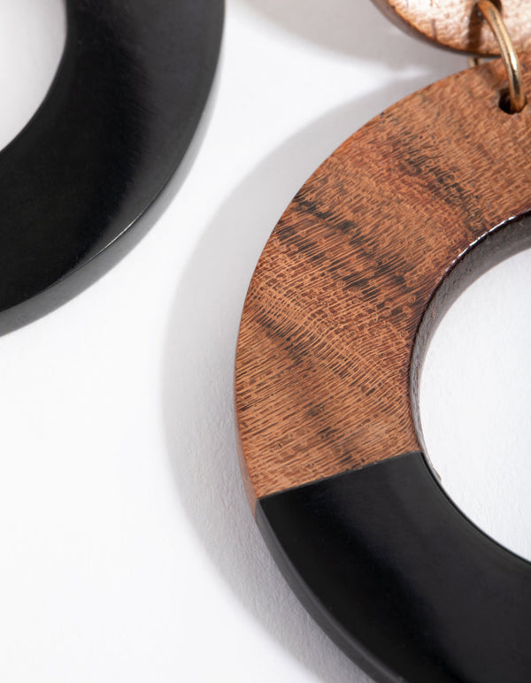 Acrylic and Wood Drop Earrings