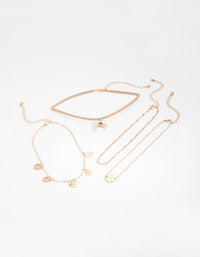Gold Tusk Coin 4-Pack Choker Necklace - link has visual effect only