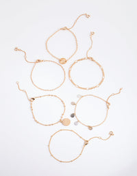 Gold Shell Jingle Bracelet and Anklet 6-Pack - link has visual effect only