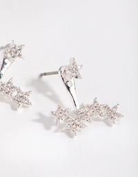 Silver Cubic Zirconia Star Jacket Earrings - link has visual effect only