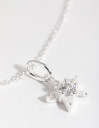 Sterling Silver Cubic Zirconia Star Necklace - link has visual effect only