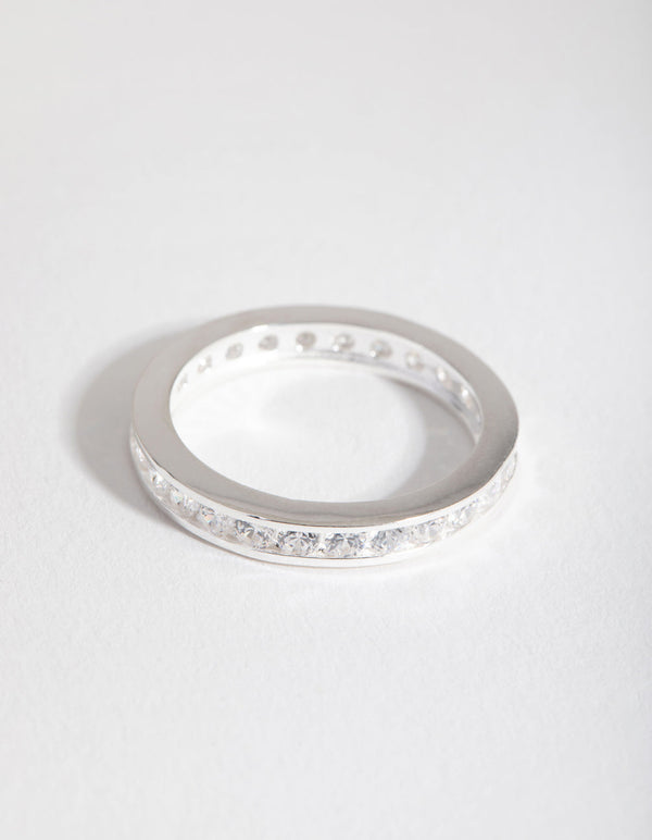 Sterling Silver Cubic Zirconia Classic Band Ring