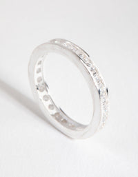 Sterling Silver Cubic Zirconia Classic Band Ring - link has visual effect only