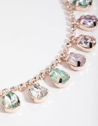 Rose Gold Teardrop Stone Drop Necklace - link has visual effect only
