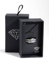 Diamond Simulant Engagement and Wedding 2-Pack Rings - link has visual effect only