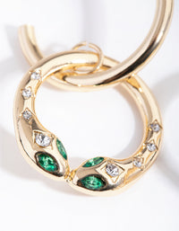 Gold Snake Head Hoop Earrings - link has visual effect only