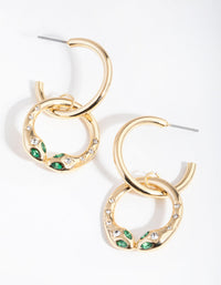 Gold Snake Head Hoop Earrings - link has visual effect only