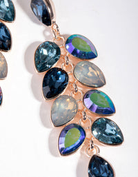 Rose Gold Diamante Circle Teardrop Stone Earrings - link has visual effect only